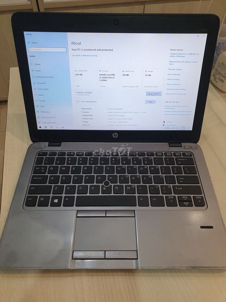 HP 820 G2 i5-5200U 12.5 inch 8GB/120GB. Mua bán Laptop tại Thành phố Rạch Giá Kiên Giang được đăng bởi Mr Huy hình 1