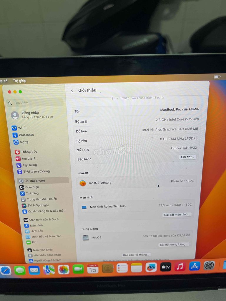 Apple MacBook Pro 2017 i5 13.3 inch 8GB/128GB Xám. Mua bán Laptop tại Quận Gò Vấp Tp Hồ Chí Minh được đăng bởi HQ1986 Thanh Lý Cầm Đồ hình 1
