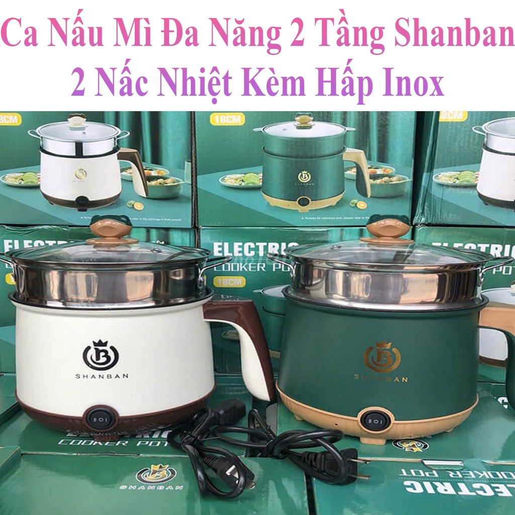 Ca Nấu Mì Mini Đa Năng 2 Tầng Shanban