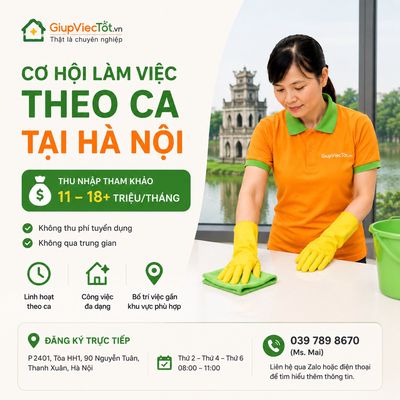 [Lương cao] Tuyển 10 Nữ Dọn Nhà Và Văn Phòng