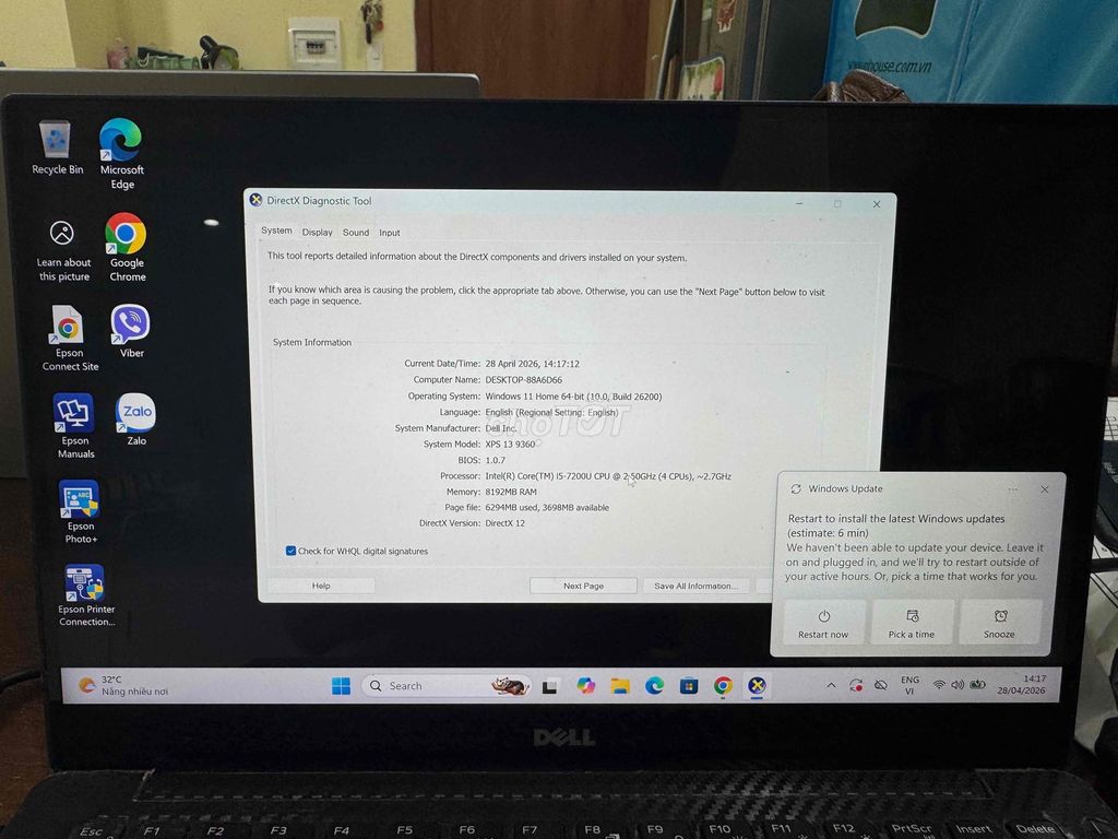 Dell XPS 9360 Intel Core i5 8GB Vàng. Mua bán Laptop tại Quận Hoàng Mai Hà Nội được đăng bởi Peter Parker hình 1