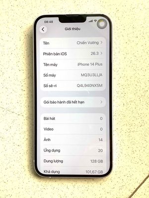 Apple iPhone 14 Plus 128GB Tím nhạt