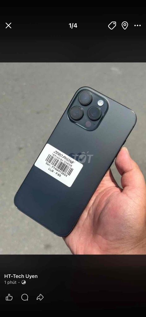 iPhone 16 Pro Max 256GB Đen Mỹ. Mua bán Điện thoại tại Thành phố Biên Hòa Đồng Nai được đăng bởi Uyên Phạm hình 1