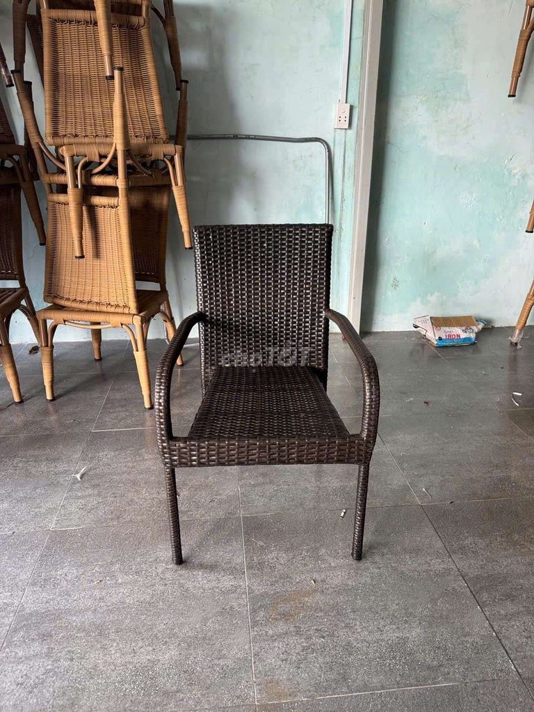 Ghế Nhựa Giả Mây Khung Sắt Nâu Mới Giá RẺ . Mua bán Bàn ghế tại Quận Gò Vấp Tp Hồ Chí Minh được đăng bởi Bàn Ghế Hoàng Trung Tín  hình 1