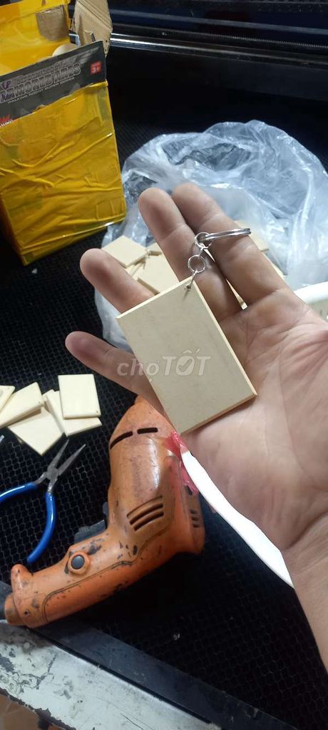 Phôi Móc Khóa Gỗ 6x4cm