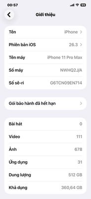iPhone 11 Pro Max 512GB Vàng - Đã qua sử dụng