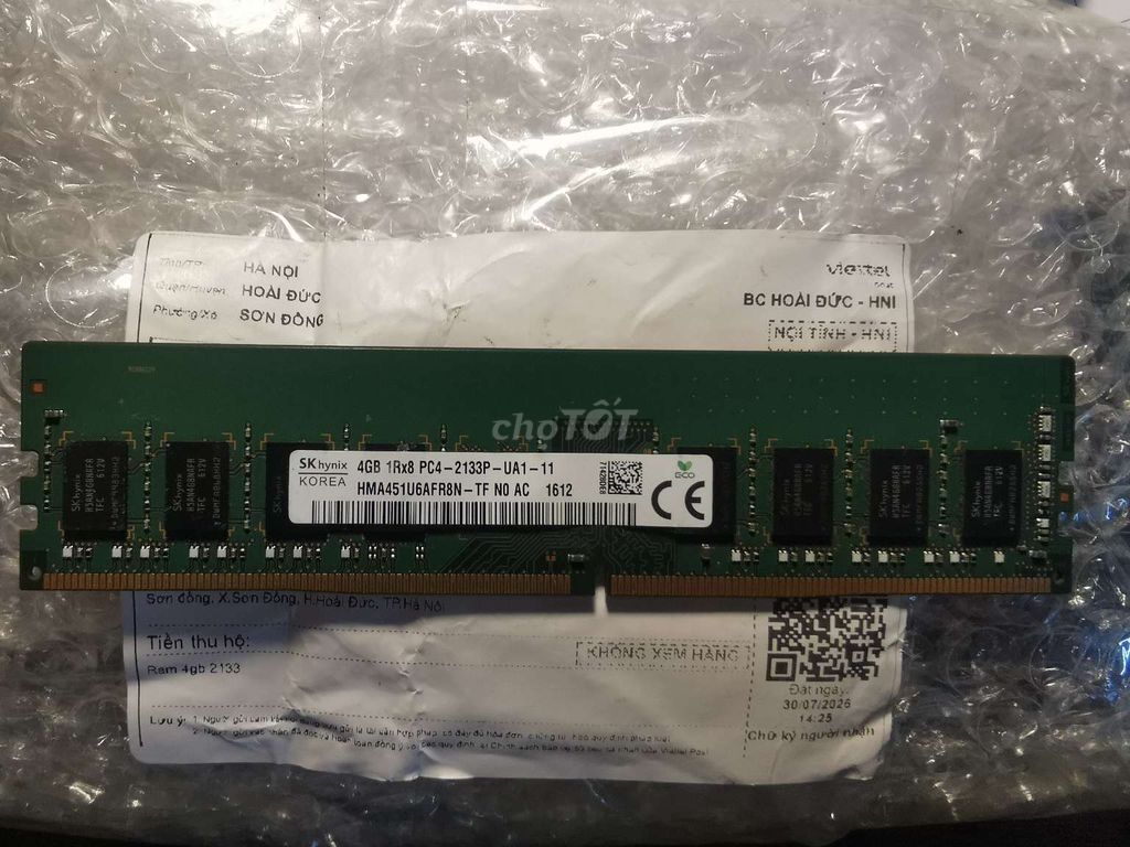 RAM PC SK Hynix HMA451U6AFR8N-TF DDR4 4GB. Mua bán Linh kiện (RAM, Card...) tại Huyện Hoài Đức Hà Nội được đăng bởi Châu Pu hình 1