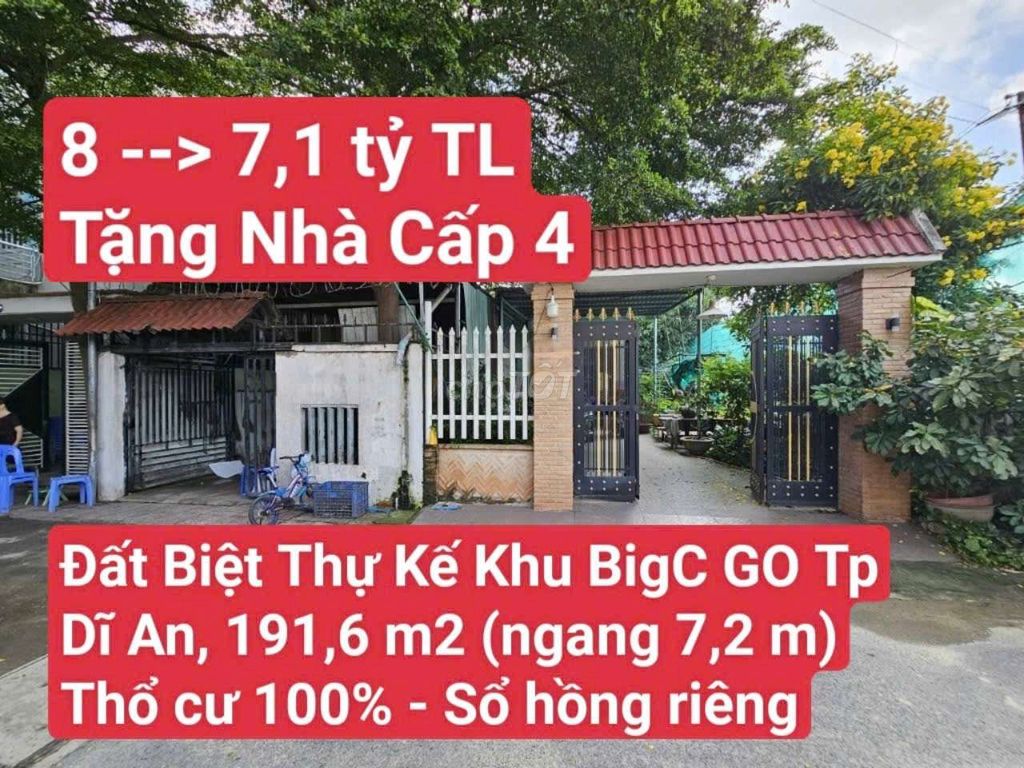 🆘 Đất Biệt Thự Vườn Kế Khu BigC Go, P. Dĩ An, Tp Dĩ An