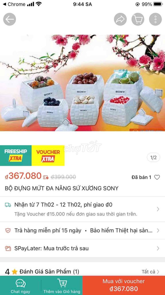 bộ hũ đựng đa năng bằng sứ xương Sony