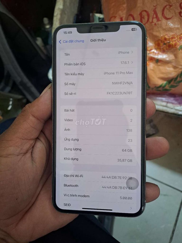 Iphone 11 promax zin ẩn icloud giá rẻ bân hoac gl