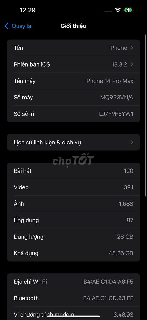iPhone 14 Pro Max 128GB Đen VN/A. Mua bán Điện thoại tại Huyện Trảng Bom Đồng Nai được đăng bởi Nguyễn Anh hình 1