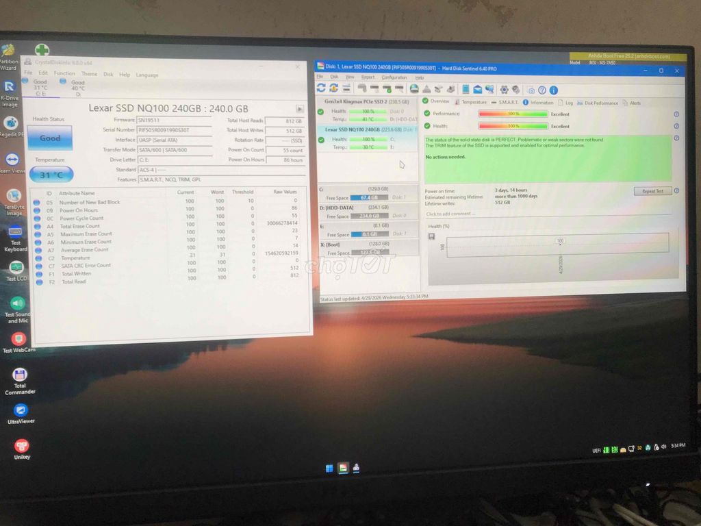 Ổ cứng SSD Lexar NQ100 240GB Đã sử dụng. Mua bán Linh kiện (RAM, Card...) tại Quận Hai Bà Trưng Hà Nội được đăng bởi HÀNG THANH LÝ hình 1