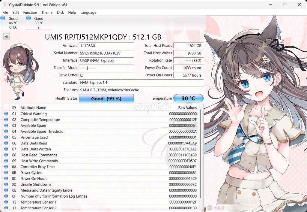 SSD tháo laptop Lenvo 512GB NVMe  99%. Mua bán Linh kiện (RAM, Card...) tại Quận Liên Chiểu Đà Nẵng được đăng bởi Nhật hình 1