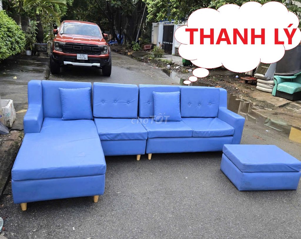 Thanh lý Bộ Ghế sofa góc L, sofa chữ L bọc vải