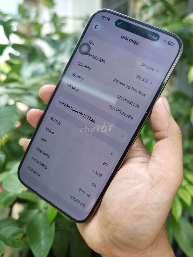Apple iPhone 16 Pro Max 256GB Đẹp 98,5%. Mua bán Điện thoại tại Huyện Bình Chánh Tp Hồ Chí Minh được đăng bởi Lâm mobiphone hình 1