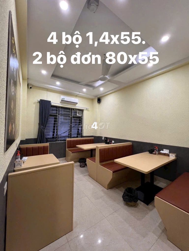 Bàn ghế cafe Gỗ, nệm Nâu, kem. Mua bán Bàn ghế tại Quận Thanh Xuân Hà Nội được đăng bởi Đức Hải Nguyễn hình 1