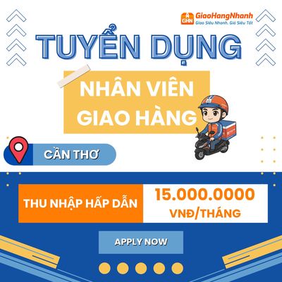 [NINH KIỀU] TUYỂN DỤNG NHÂN VIÊN GIAO HÀNG XE MÁY