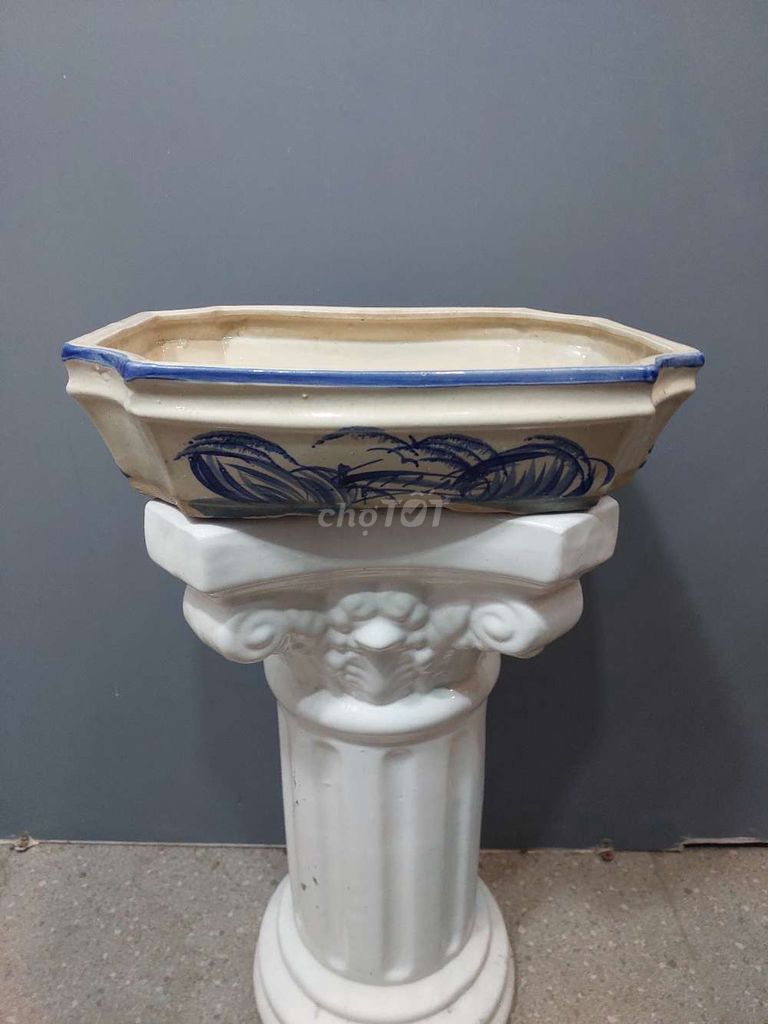 Chậu bonsai Gốm sứ Xưa chữ nhật vẽ tay 40x30cm. Mua bán Cây cảnh, đồ trang trí tại Quận Tân Bình Tp Hồ Chí Minh được đăng bởi Vườn Phố hình 1