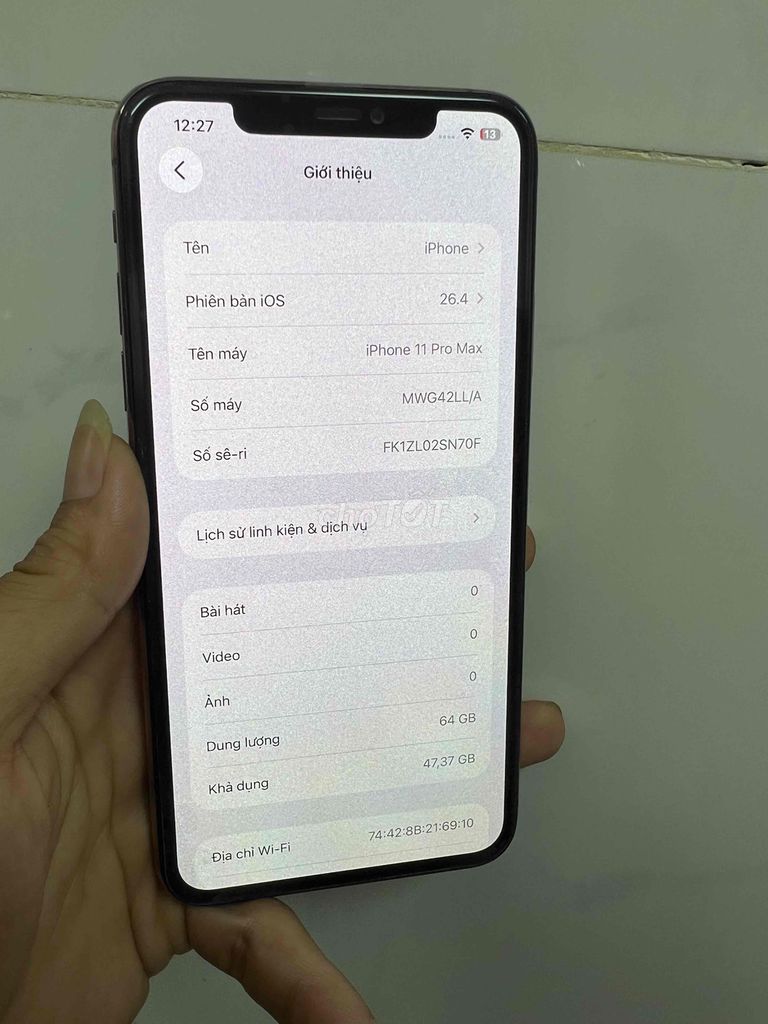 Apple iPhone 11 Pro Max 64GB Vàng. Mua bán Điện thoại tại Thành phố Tân An Long An được đăng bởi mua xin alo no SMS hình 1