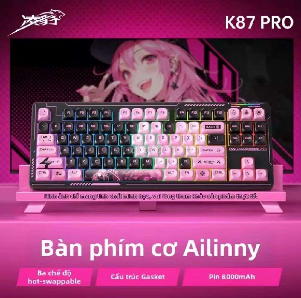 Bàn phím cơ Lingbao K87 Pro. Mua bán Phụ kiện (Màn hình, Chuột...) tại Huyện Châu Thành Kiên Giang được đăng bởi Quân Lưu hình 1