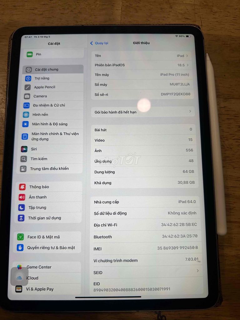 Pro 2018 4G 64GB Xám. Mua bán Máy tính bảng tại Quận Thanh Xuân Hà Nội được đăng bởi Đã hết rồi hình 1