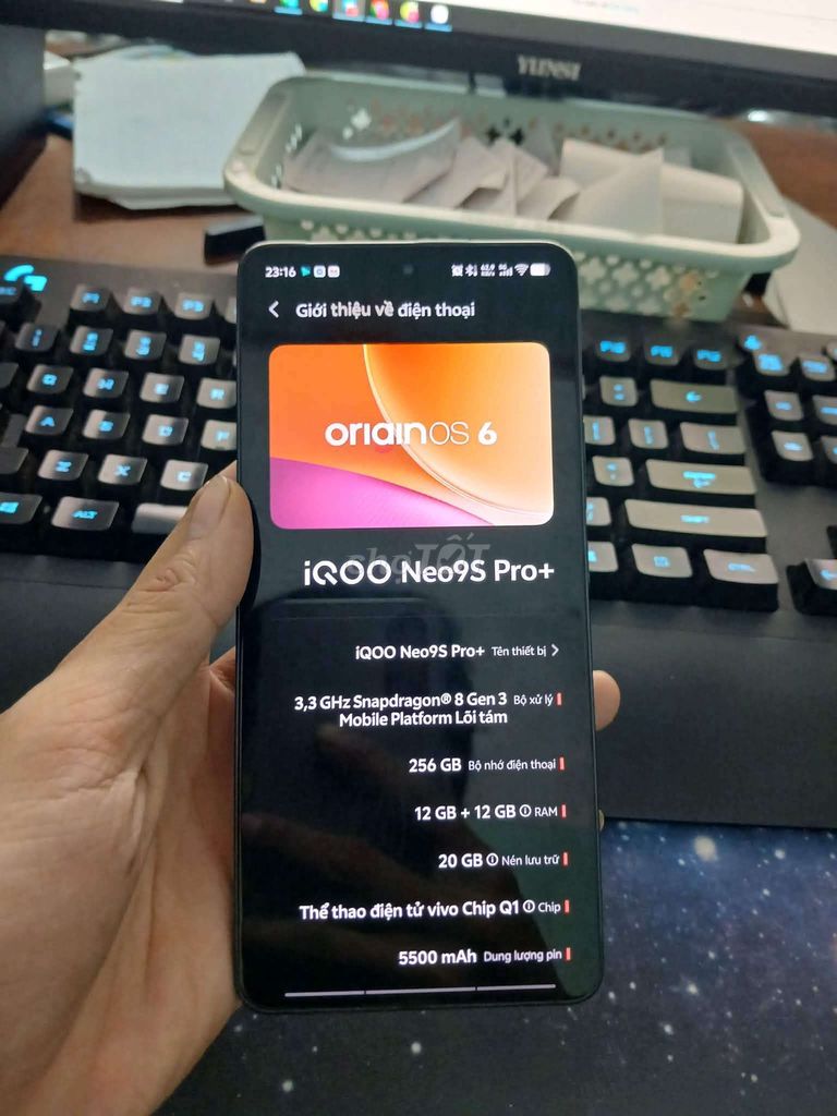 IQOO Neo9S Pro+ 12GB/256GB Đen có shipcod. Mua bán Điện thoại tại Thành phố Thủ Đức Tp Hồ Chí Minh được đăng bởi Tỉnh holu hình 1