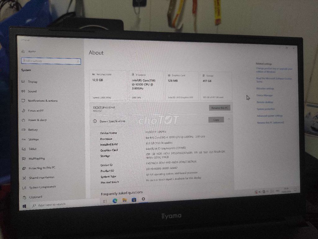 laptop iiyama i3-10100  ram 12gb. Mua bán Laptop tại Quận 12 Tp Hồ Chí Minh được đăng bởi Quyết hình 1