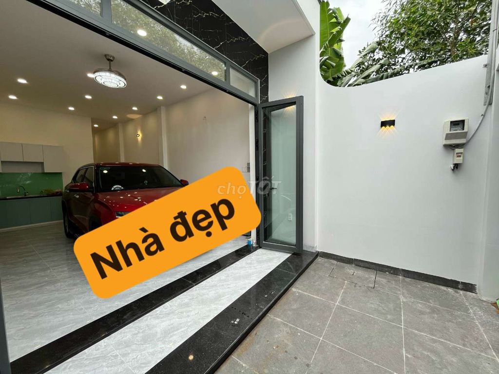 Nhà cấp 4 mới đẹp, 80m2(4,3x12,9), nở hậu, 2PN, 1WC, p Long Phước, Q9.