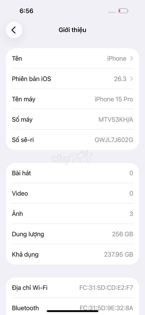 iPhone 15 Pro 256GB Titan tự nhiên. Mua bán Điện thoại tại Quận Hoàng Mai Hà Nội được đăng bởi Quỳnh Ngọc hình 1