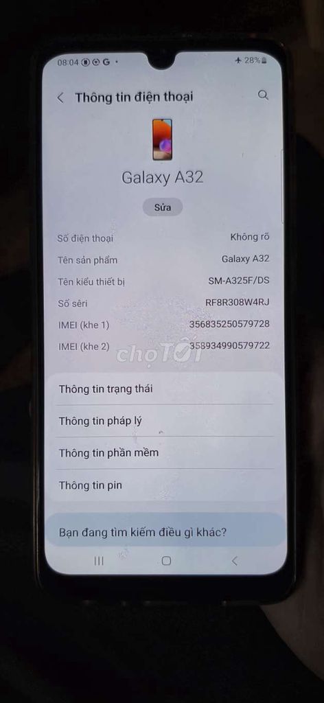 Samsung Galaxy A32 6GB/128GB Đen. Mua bán Điện thoại tại Huyện Gia Lâm Hà Nội được đăng bởi Hoàng Đức Doanh hình 1