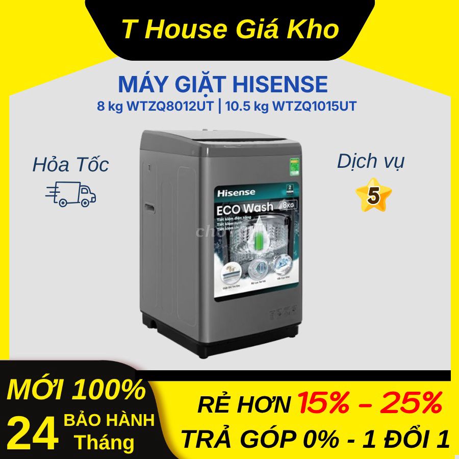 Máy Giặt Hisense WTZQ8012UT | WTZQ1015UT mới 100%. Mua bán Máy giặt tại Quận Bình Thạnh Tp Hồ Chí Minh được đăng bởi T HOUSE GIÁ KHO hình 1