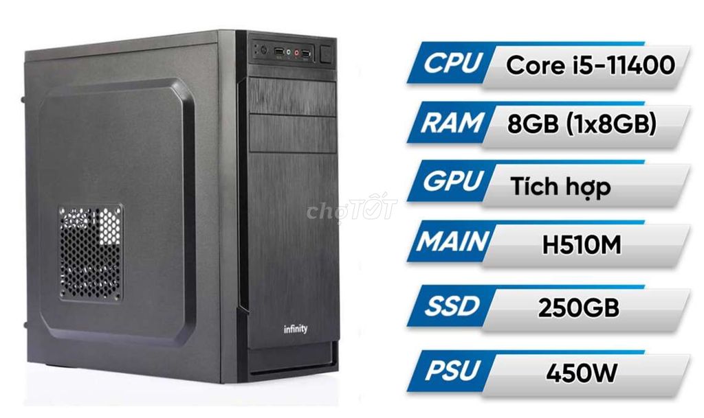 case i5-11400 8GB/240GB (có xé lẻ combo). Mua bán Máy tính để bàn tại Huyện Châu Thành Tiền Giang được đăng bởi Huynh Thanh Tam hình 1