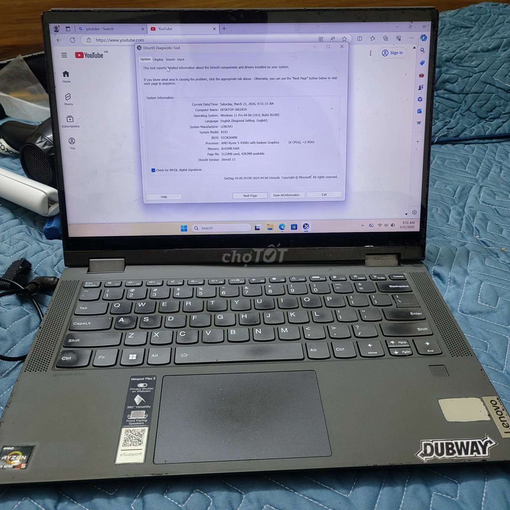 Lenovo Flex 5 Ryzen 5 14 inch 8GB/128GB. Mua bán Laptop tại Quận Long Biên Hà Nội được đăng bởi Trung Kiên hình 1