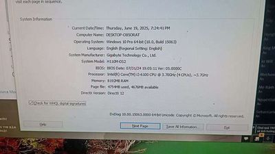 Mainboard Gigabyte H110M-DS2. Mua bán Linh kiện (RAM, Card...) tại Huyện Bình Chánh Tp Hồ Chí Minh được đăng bởi An