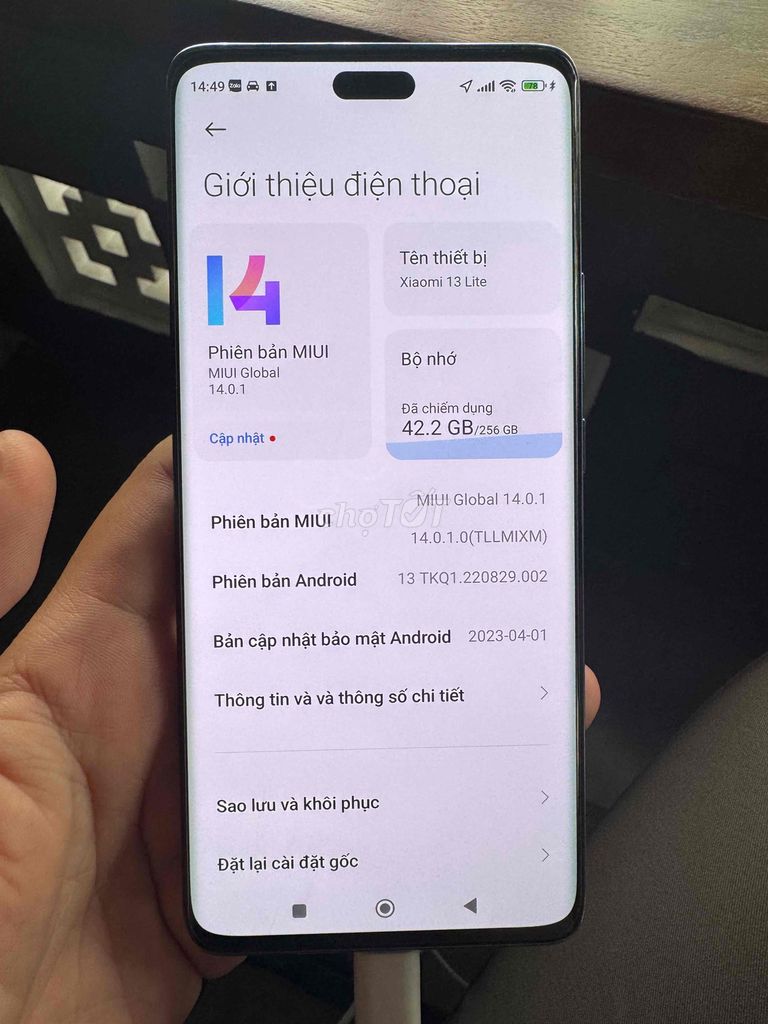 Xiaomi 13 Lite 256GB Xanh nhạt 99%. Mua bán Điện thoại tại Quận Bình Tân Tp Hồ Chí Minh được đăng bởi Mập hình 1