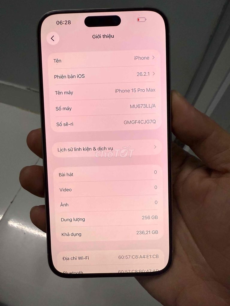 Apple iPhone 15 Pro Max 256GB Bạc Đã sử dụng. Mua bán Điện thoại tại Huyện Hóc Môn Tp Hồ Chí Minh được đăng bởi Thành Luân hình 1