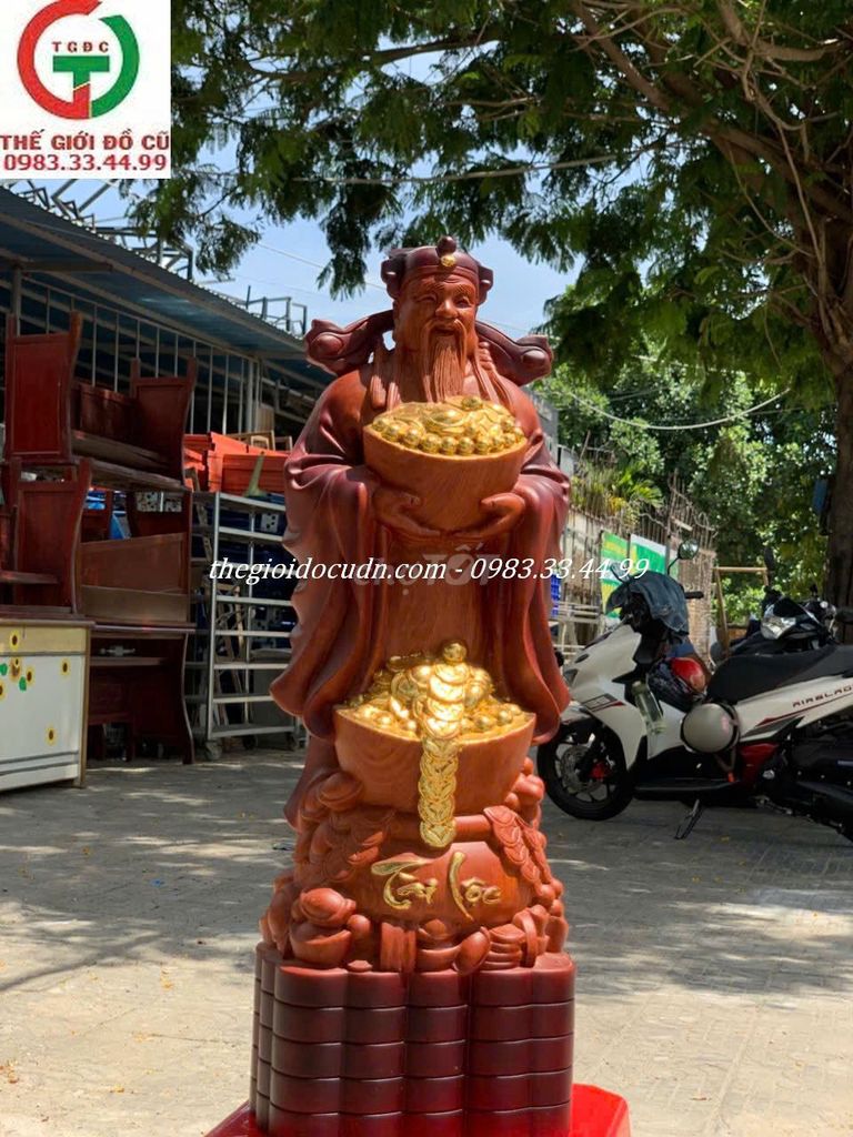 Tượng gỗ Thần Tài Phong thủy. Mua bán Đồ sưu tầm, đồ cổ tại Quận Sơn Trà Đà Nẵng được đăng bởi THANH LÝ MUA BÁN ĐỒ CŨ MỚI hình 1
