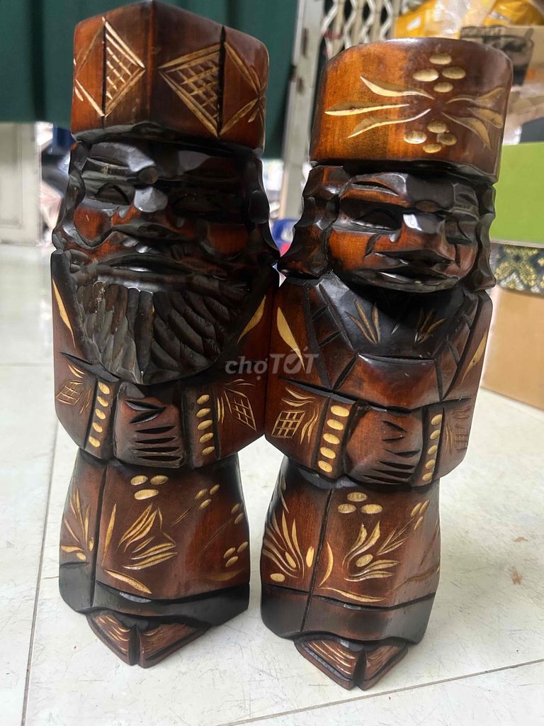 Tượng gỗ Ông bà giữ của sơn hoạ tiết đẹp. Mua bán Đồ sưu tầm, đồ cổ tại Huyện Bình Chánh Tp Hồ Chí Minh được đăng bởi SHOP SI JP hình 1