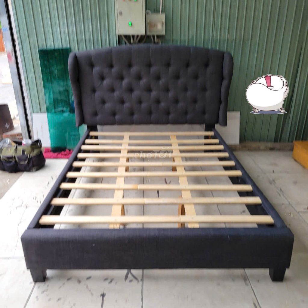 Giường bọc nệm Vải Xám 1m4x2m Hiện đại. Mua bán Giường, chăn ga gối nệm tại Quận 12 Tp Hồ Chí Minh được đăng bởi Thanh lý Phú Cường hình 1