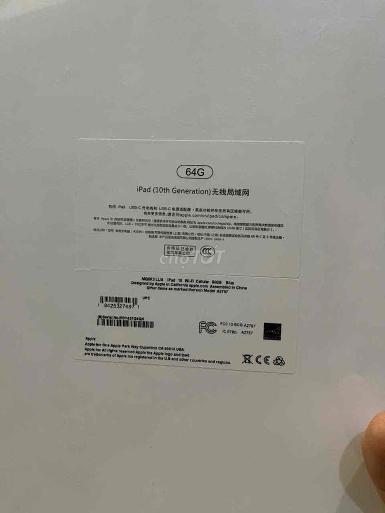 Apple iPad (10th Gen) Wi-Fi + Cellular 64GB Xanh. Mua bán Máy tính bảng tại Quận Lê Chân Hải Phòng được đăng bởi Hang Tran Thu hình 1