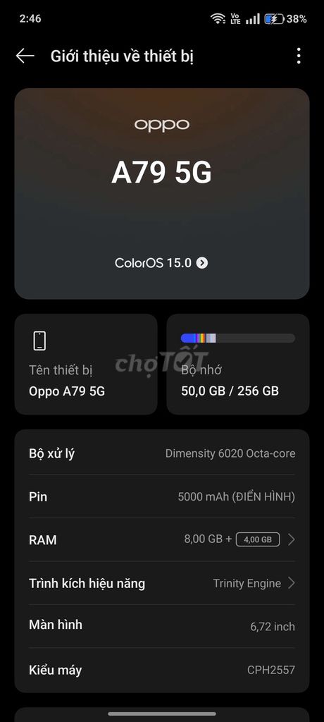 Oppo A79 5G 8GB/256GB. Mua bán Điện thoại tại undefined Tiền Giang được đăng bởi Triều Ly hình 1