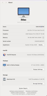 iMac 5K max option sắp tuyệt chủng, còn bảo hành. Mua bán Máy tính để bàn tại Quận Hai Bà Trưng Hà Nội được đăng bởi Nguyen Duc Nam