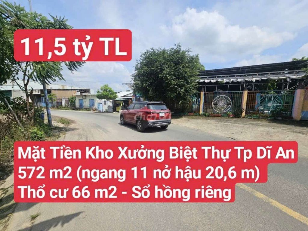 🆘 Mặt Tiền Kho Xưởng Biệt Thự Gần Chợ Tân Bình, P. Tân Bình, Tp Dĩ An