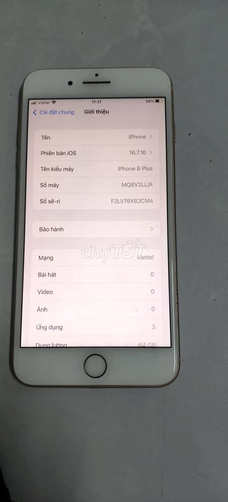 Apple iPhone 8 Plus 64GB Vàng. Mua bán Điện thoại tại Quận 12 Tp Hồ Chí Minh được đăng bởi Hội Đồ Điện Tử hình 1