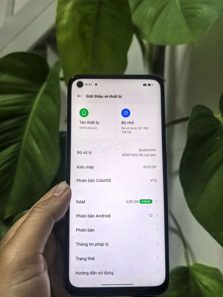 Oppo Reno 5 128GB Đen Android 12. Mua bán Điện thoại tại Thành phố Thủ Dầu Một Bình Dương được đăng bởi Thanh Tâm hình 1