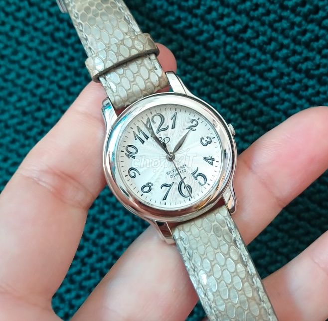 Đồng hồ Nữ Roven Dino vỏ bạc đúc 925, dây da xịn