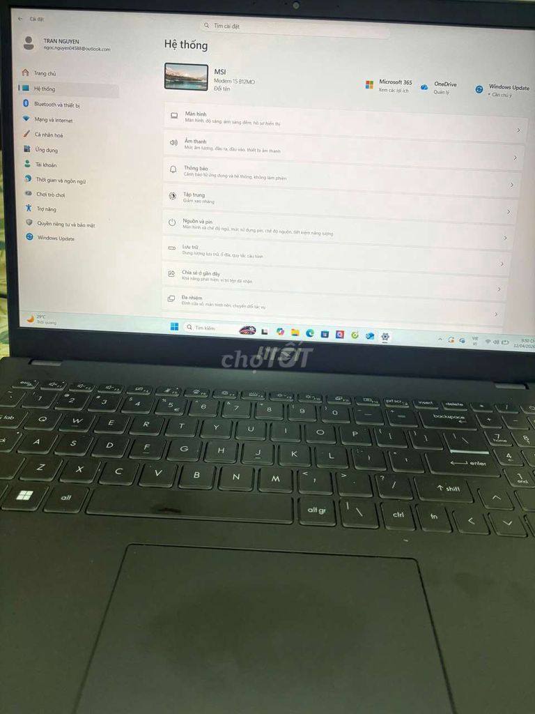 MSI Modern 15 B12MO Đen. Mua bán Laptop tại Quận 4 Tp Hồ Chí Minh được đăng bởi Nguyễn Phước Sang hình 1