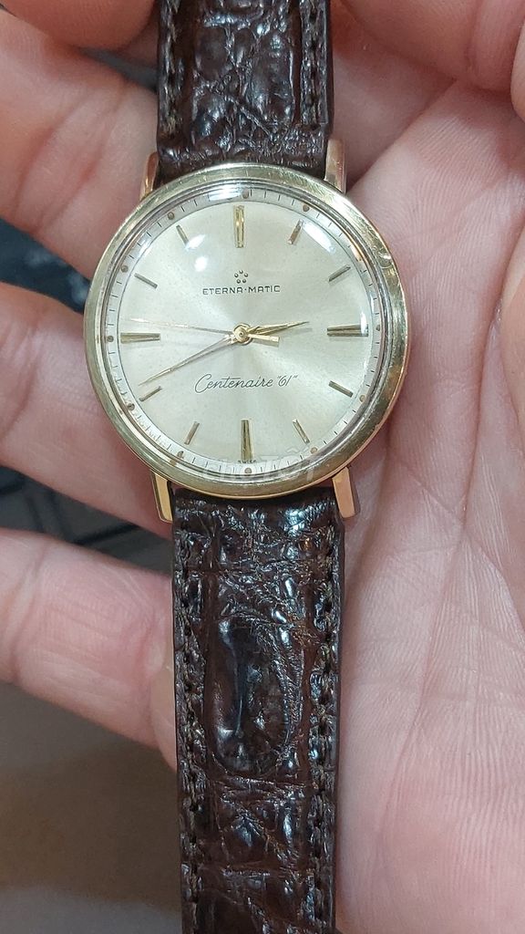 Eterna centenaire 61 Automatic niềng vàng 14k