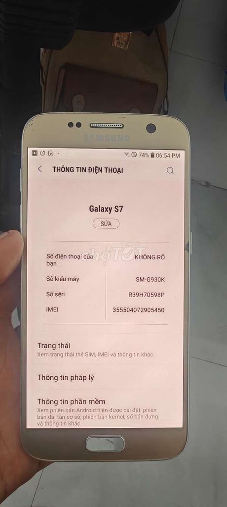 Samsung Galaxy S7 Vàng. Mua bán Điện thoại tại Huyện Núi Thành Quảng Nam được đăng bởi Bui Anh Quốc hình 1