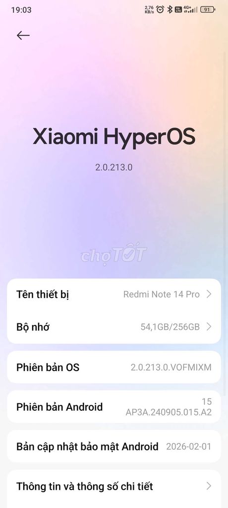 Xiaomi Redmi Note 14 Pro 256GB. Mua bán Điện thoại tại Quận Ngũ Hành Sơn Đà Nẵng được đăng bởi tiên phan hình 1